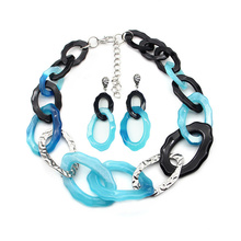 2020 Trendy hook collar chain jewelry for women acrylic necklace and earrings sets